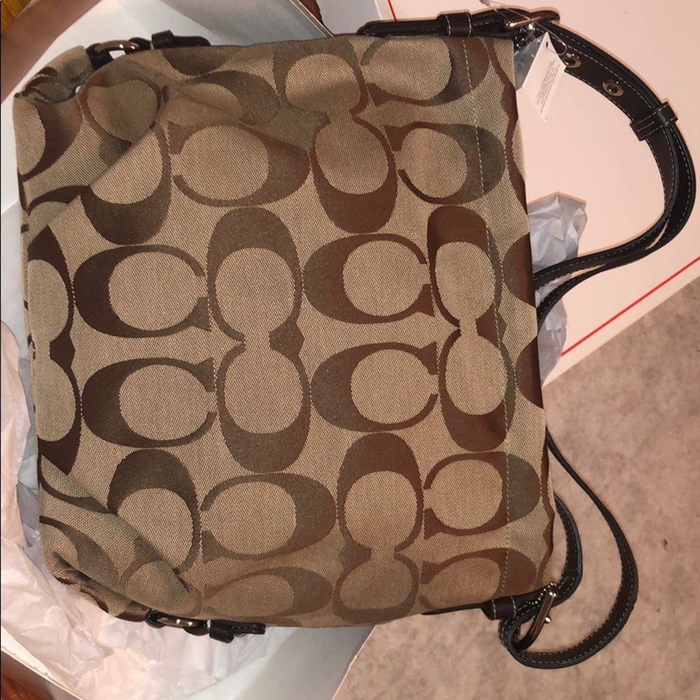 Coach never used signature mahogany bag